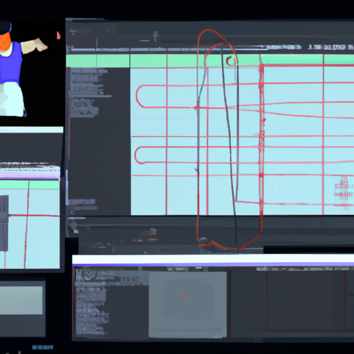 צילום מסך של אנימטור שעובד עם חבלול דמויות ו-keyframes בתוכנת אנימציה.