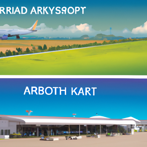 תמונת השוואה בין שדה התעופה השקט של קראבי לבין שדה התעופה השוקק של בנגקוק.