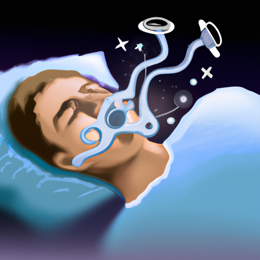 אדם במיטה עם דרכי אוויר מודגשות כדי לתאר את מנגנון הנחירות