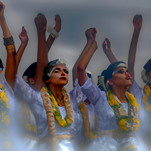 1. תמונה המתארת נשים המבצעות ריקוד מקודש במעגל, המשקף אחדות ורוחניות.