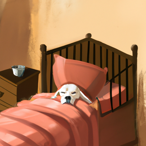 איור המתאר את תחושת הביטחון של כלב במיטה שלו
